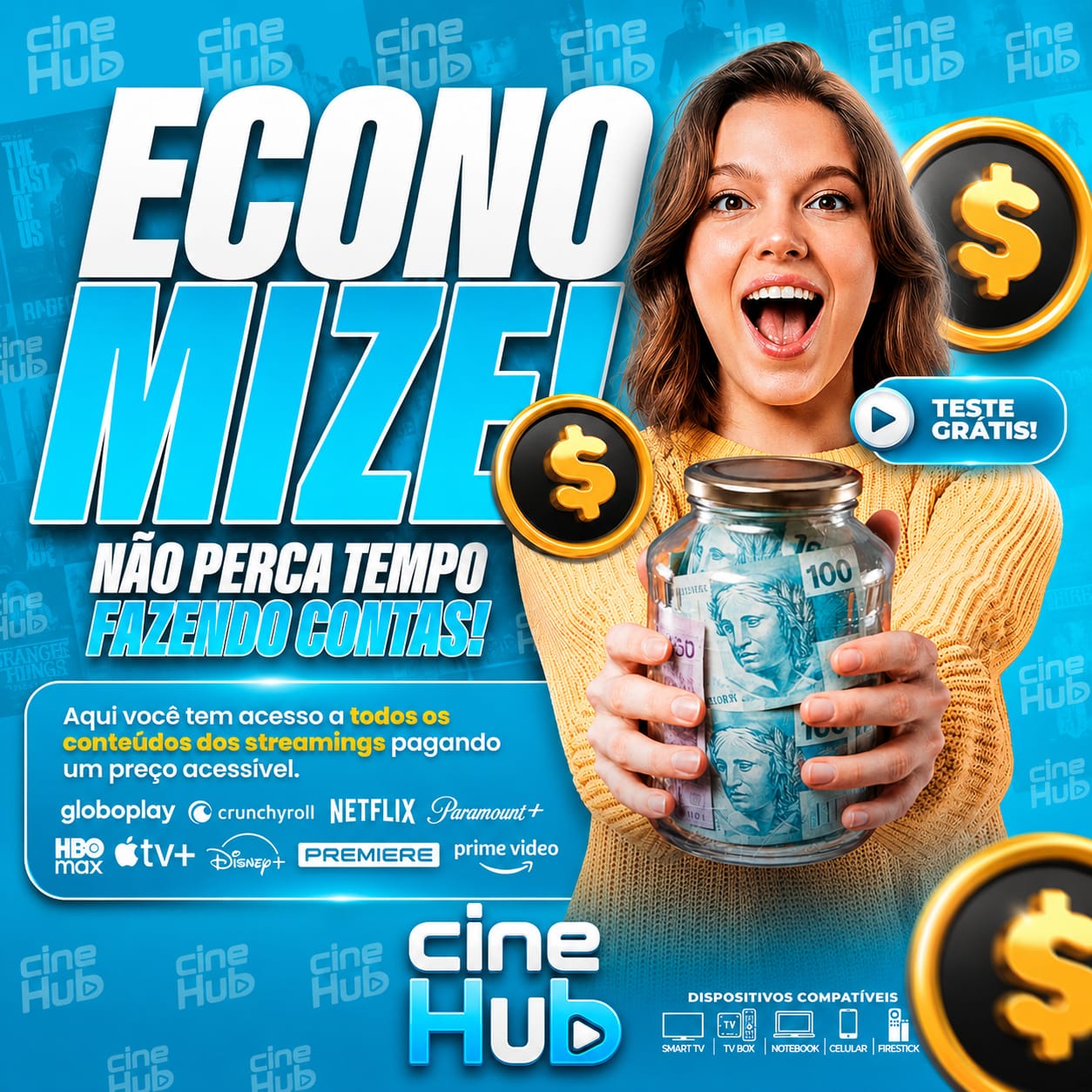 Cine Hub — Economize! Acesso a conteúdos de streamings por um preço acessível. Teste grátis.